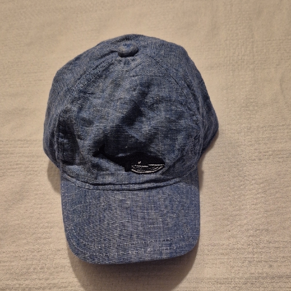 Janie and Jack boys 6 to 12 months light blue linen blend whale embroidery GUC
